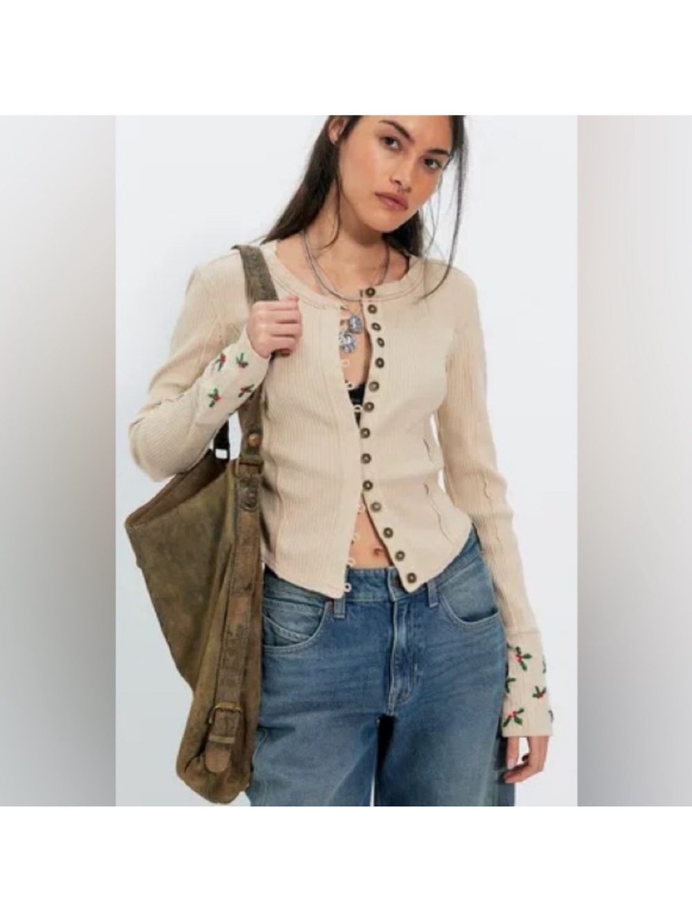 Free People Daria cuff thermal long sleeve